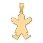 14k The Kids Solid Satin Small Girl Engravable Joy Charm - Image 4