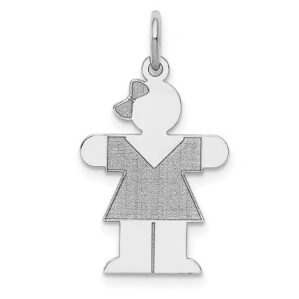 Sterling Silver Rhodium-plated Hugs Kid Charm