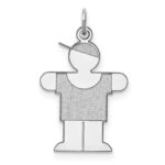 Sterling Silver Rhodium-plated Hugs Kid Charm