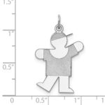 Sterling Silver Rhodium-plated Kiss Kid Charm - Image 4