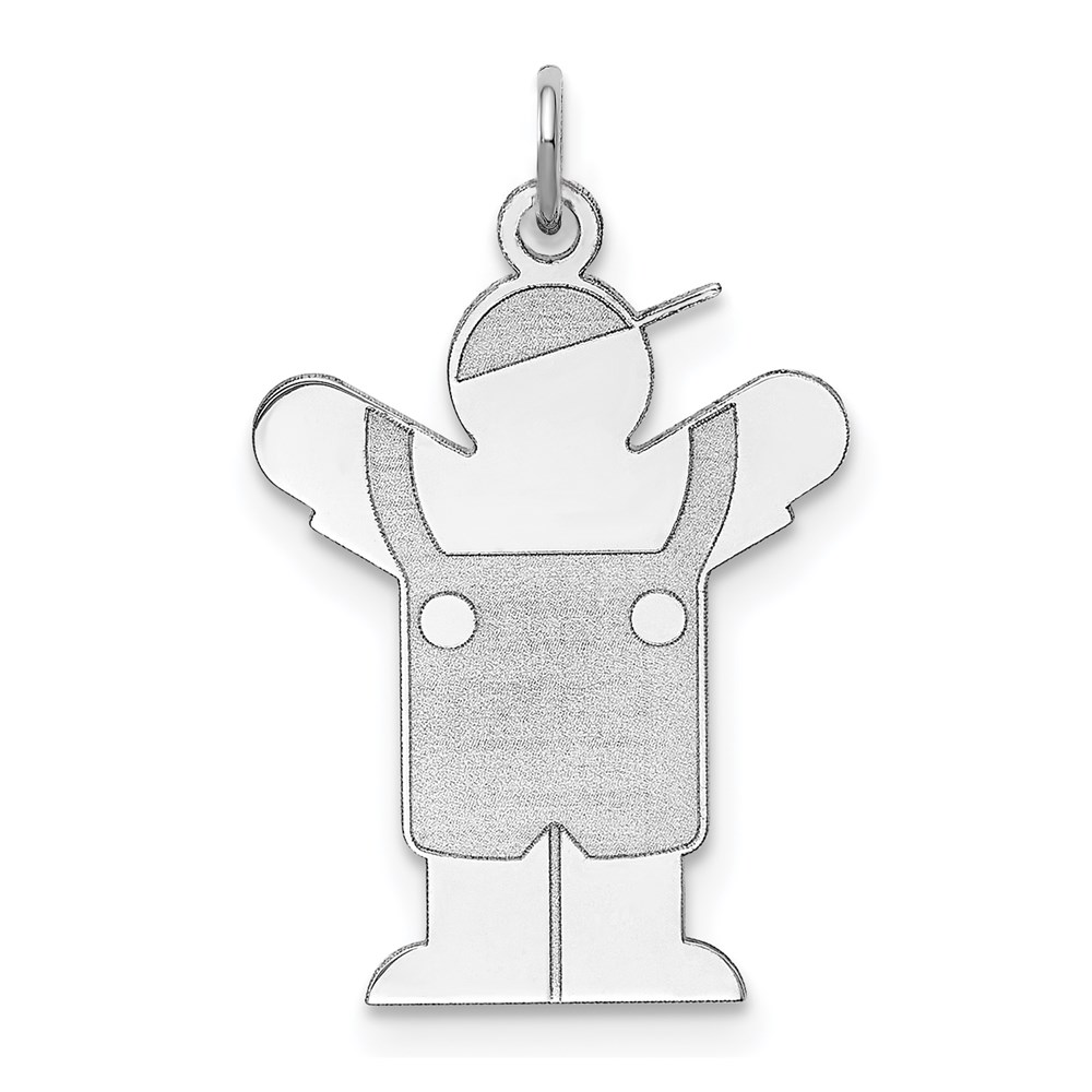 XK1219SS.jpg Sterling Silver Rhodium-plated Love Kid Charm - Image 1