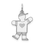 Sterling Silver Rhodium-plated Kid Charm