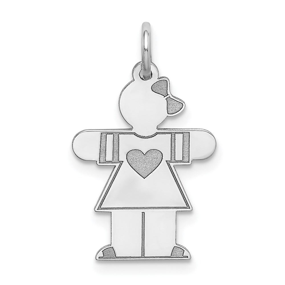 XK1481SS.jpg Sterling Silver Rhodium-plated Kid Charm - Image 1