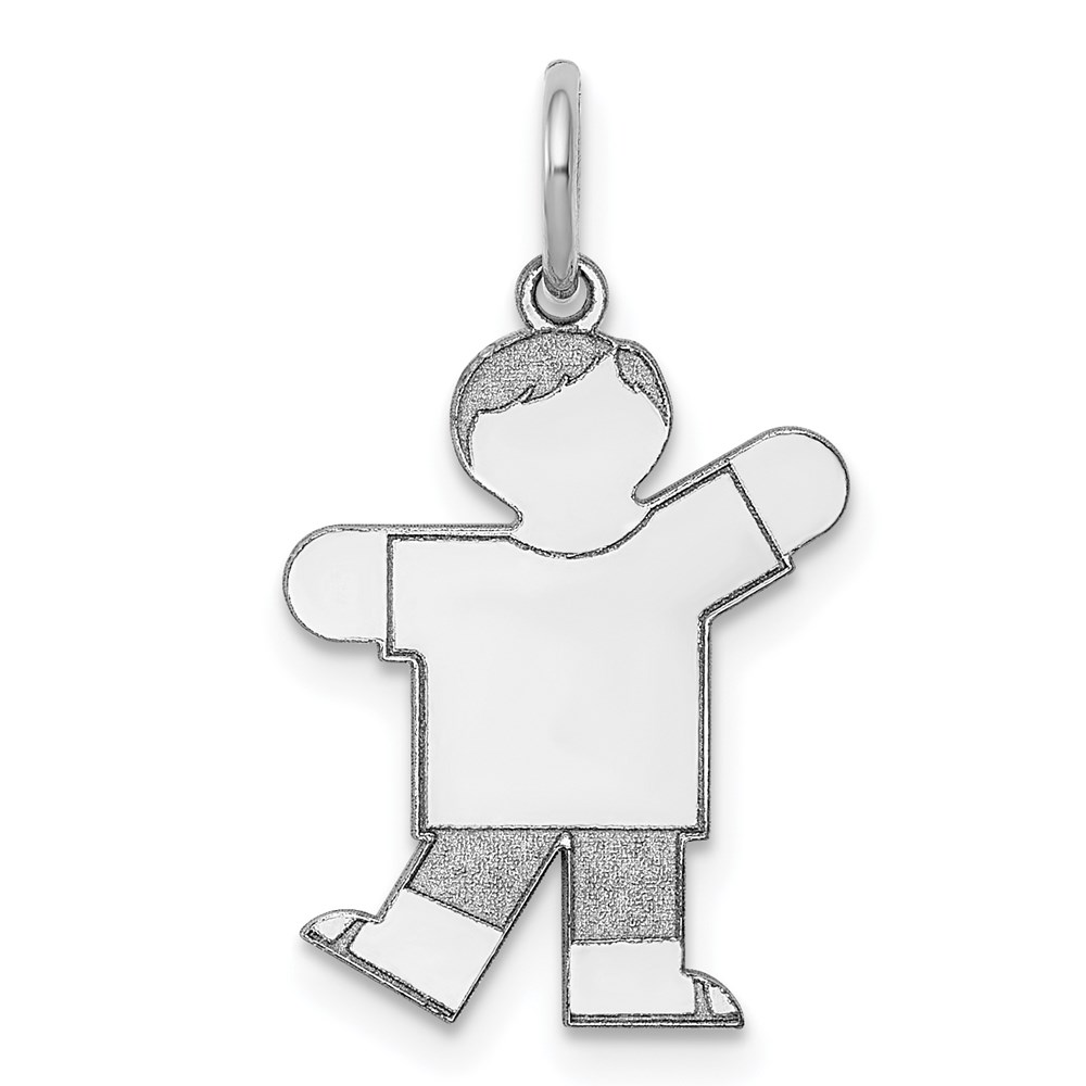 XK1554SS.jpg Sterling Silver Rhodium-plated Kid Charm - Image 1