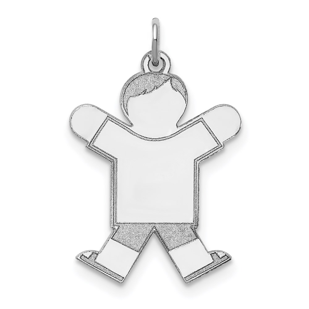 XK1559SS.jpg Sterling Silver Rhodium-plated Kid Charm - Image 1
