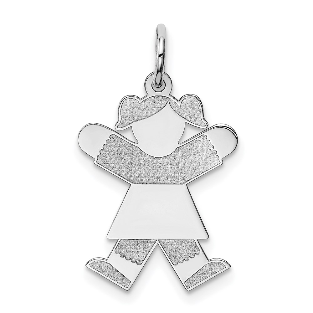 XK1563SS.jpg Sterling Silver Rhodium-plated Kid Charm - Image 1