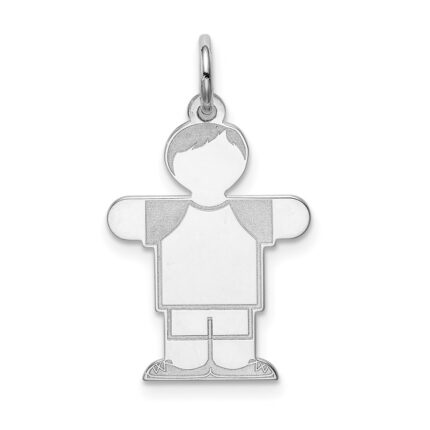 Sterling Silver Rhodium-plated Kid Charm