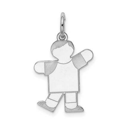 Sterling Silver Rhodium-plated Kid Charm