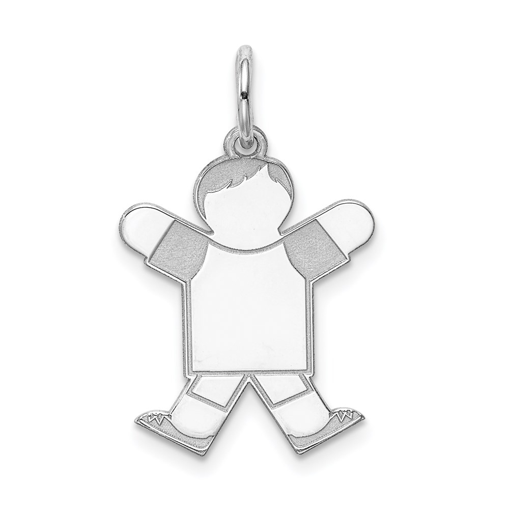 XK1571SS.jpg Sterling Silver Rhodium-plated Kid Charm - Image 1