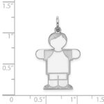 Sterling Silver Rhodium-plated Kid Charm - Image 3