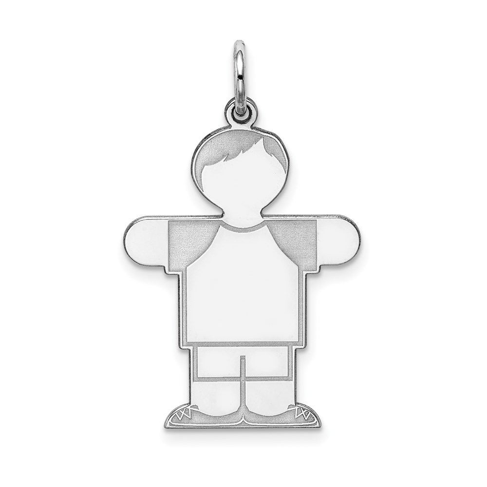 XK1573SS.jpg Sterling Silver Rhodium-plated Kid Charm - Image 1