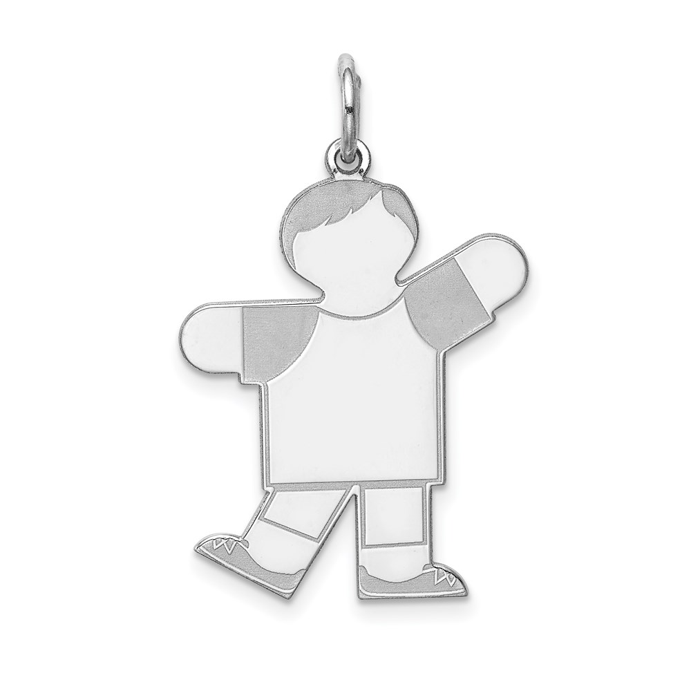 XK1574SS.jpg Sterling Silver Rhodium-plated Kid Charm - Image 1