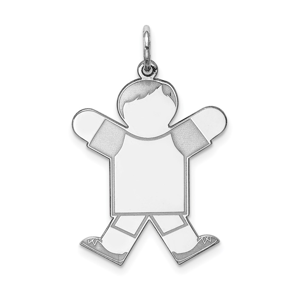XK1575SS.jpg Sterling Silver Rhodium-plated Kid Charm - Image 1
