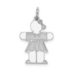 Sterling Silver Rhodium-plated Kid Charm