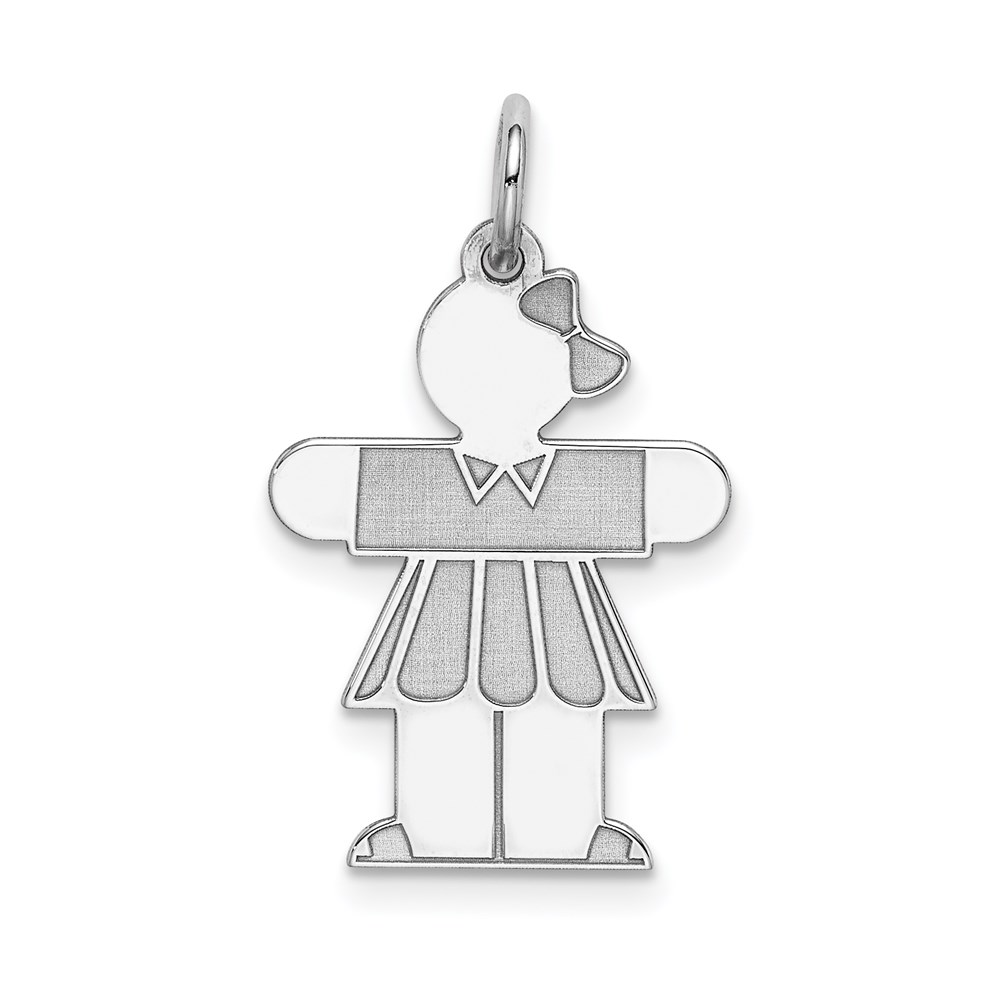 XK1577SS.jpg Sterling Silver Rhodium-plated Kid Charm - Image 1