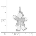 Sterling Silver Rhodium-plated Kid Charm - Image 3