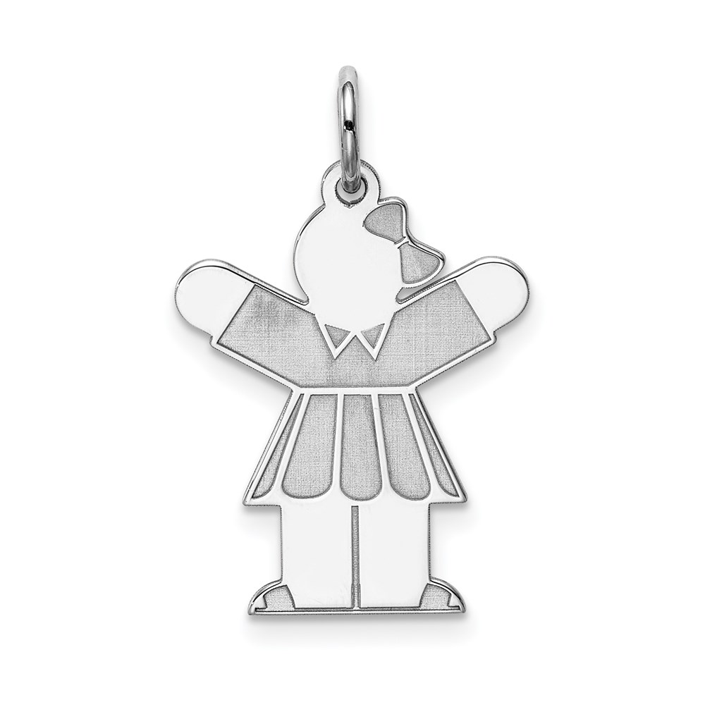 XK1580SS.jpg Sterling Silver Rhodium-plated Kid Charm - Image 1