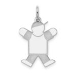 Sterling Silver Rhodium-plated Kid Charm
