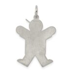 Sterling Silver Rhodium-plated Kid Charm - Image 4