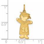 Sterling Silver Gold-plated Class of 2026 Girl Cuddle Charm - Image 4