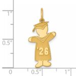 Sterling Silver Gold-plated Class of 2026 Boy Cuddle Charm - Image 4