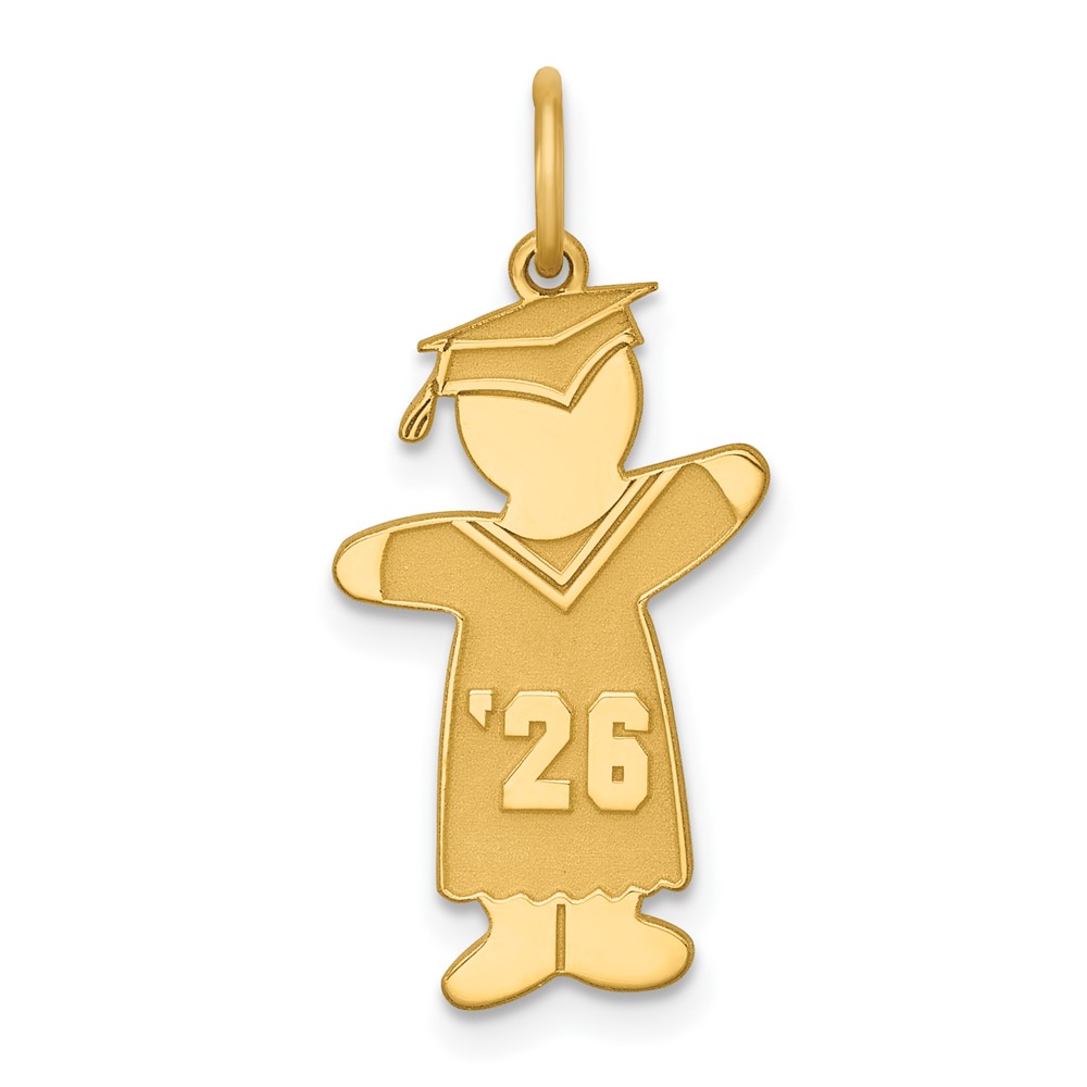 XK1977GP-26.jpg Sterling Silver Gold-plated Class of 2026 Boy Cuddle Charm - Image 1