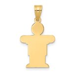 14k The Kids Solid Satin Small Boy Engravable Hugs Charm - Image 4