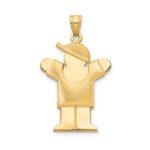 14k The Kids Puffed Boy with Hat on Right Engravable Love Charm