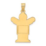 14k The Kids Solid Satin Medium Boy Engravable Love Charm - Image 4