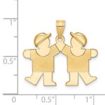 14k The Kids Solid Engravable Small Double Boys Kiss Charm - Image 3