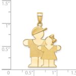 14k The Kids Big Boy and Little Girl Engravable Hugs Charm - Image 3