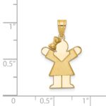 14k The Kids Solid Engravable Small Girl with Bow on Left Love Charm - Image 3
