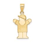14k The Kids Solid Engravable Small Boy with Hat on Right Love Charm