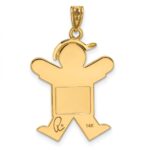 14k The Kids Solid Engravable Medium Boy with Hat on Right Joy Charm - Image 3
