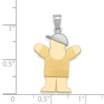 14k Two-tone The Kids Medium Boy with Hat on Right Engravable Love Charm - Image 2
