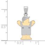 14k Two-tone The Kids Small Boy with Hat on Left Engravable Love Charm - Image 4