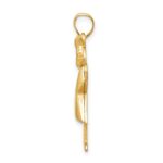 14k The Kids Puffed Girl with Bow on Right Engravable Kiss Charm - Image 2