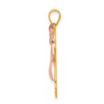 14k Two-tone The Kids Medium Puffed Girl with Bow on Left Engravable Joy Charm - Image 2