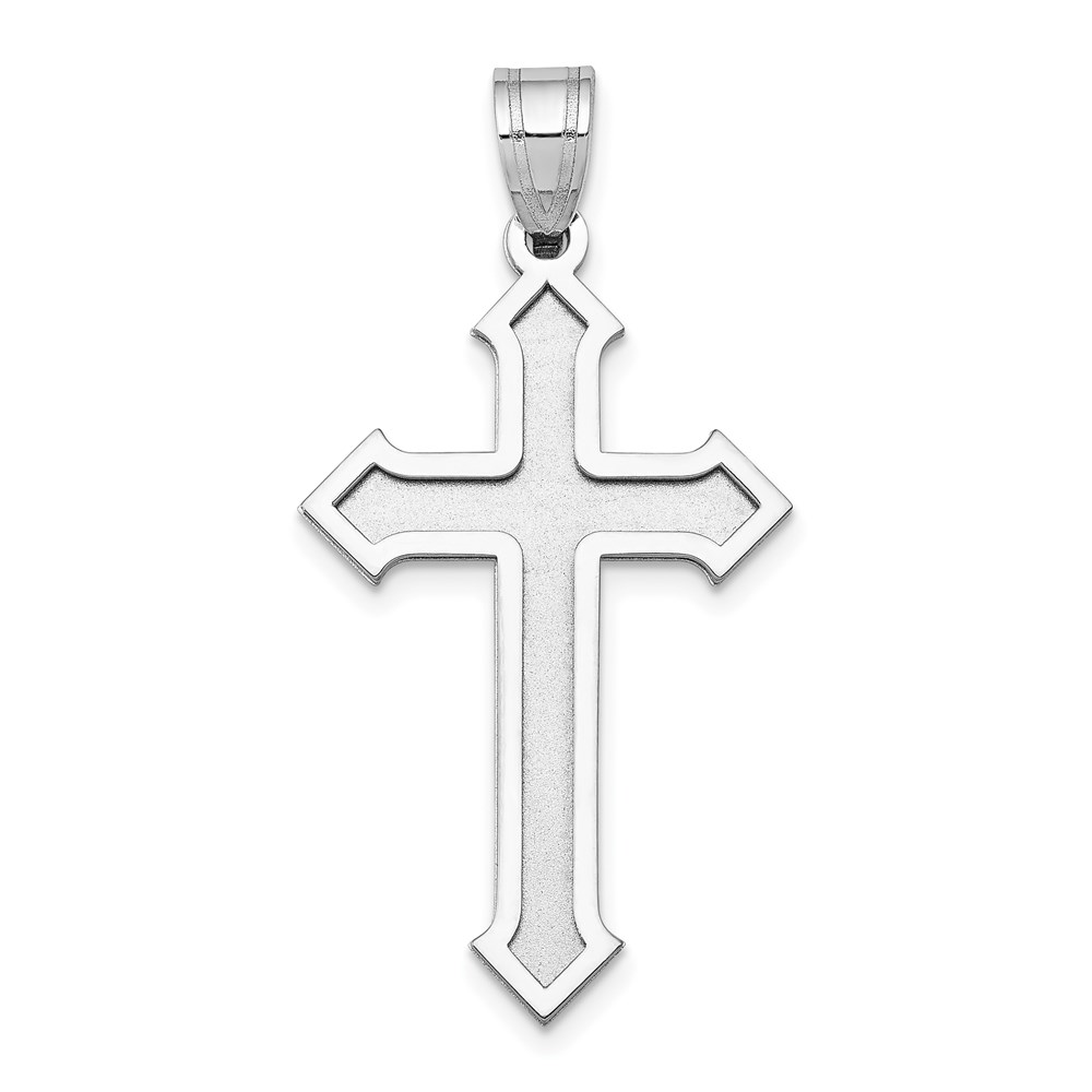 XK592.jpg 14k White Gold Passion Cross Pendant - Image 1