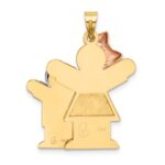 14k Tri-color The Kids Big Girl and Little Boy Engravable Love Charm - Image 4