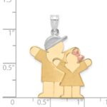 14k Tri-color The Kids Big Boy and Little Girl Engravable Love Charm - Image 3