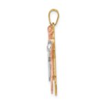14k Tri-color The Kids Big Girl and Little Boy Engravable Joy Charm - Image 2