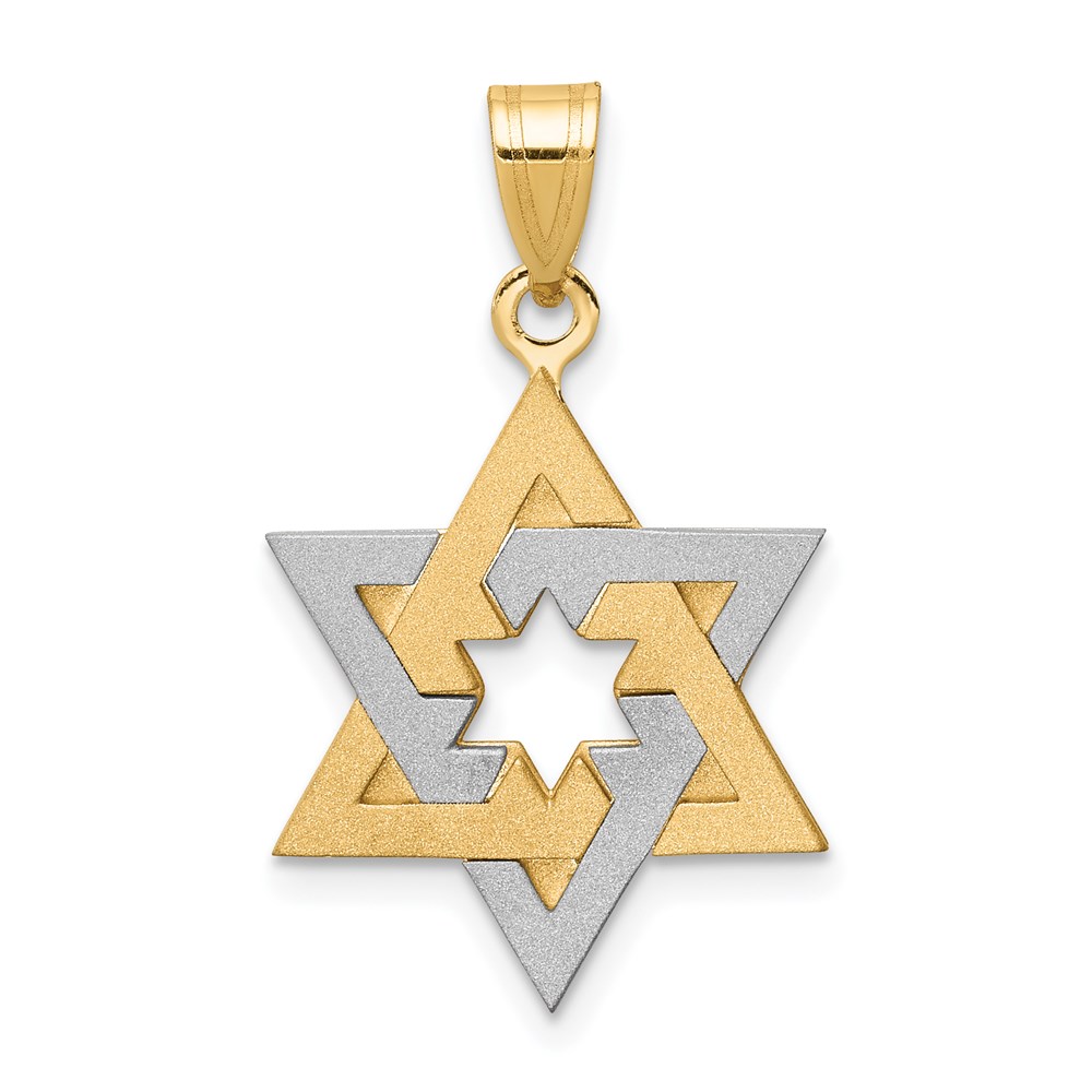 XK687.jpg 14K Two-Tone Star Of David Pendant - Image 1