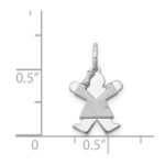 14k White Gold The Kids Mini Girl Joy Charm - Image 3