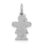 14k White Gold The Kids Mini Girl Hugs Charm - Image 4