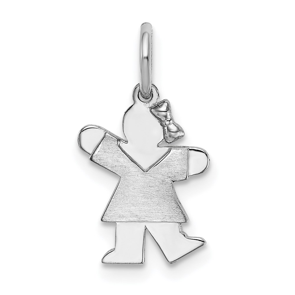 XK846.jpg 14k White Gold The Kids Mini Girl Kiss Charm - Image 1