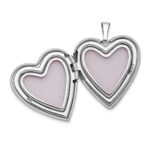 14K White Gold Polished Plain 20mm Heart Locket - Image 4