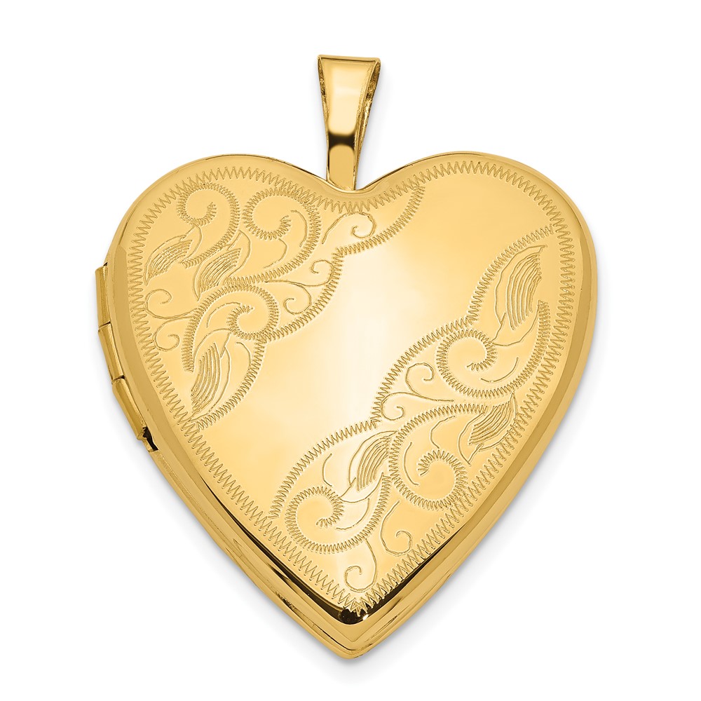 XL592.jpg 14k Polished Swirl Design 20mm Heart Locket - Image 1