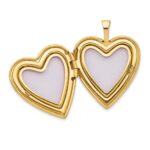 14K Polished and Satin Diamond Star 20mm Heart Locket - Image 4