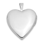 14K White Gold Diamond Star with Side Swirl Edge 20mm Heart Locket - Image 3